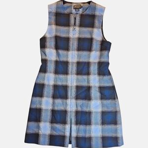 Pendleton Sleeveless Blue Plaid Mini Dress Size 8